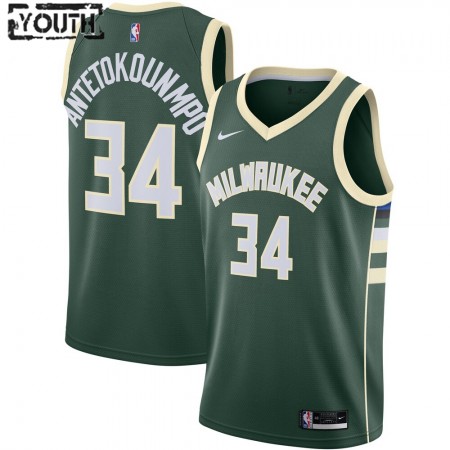 Camiseta Niños NBA Milwaukee Bucks Giannis Antetokounmpo 34 2020-21 Nike Icon Edition Swingman